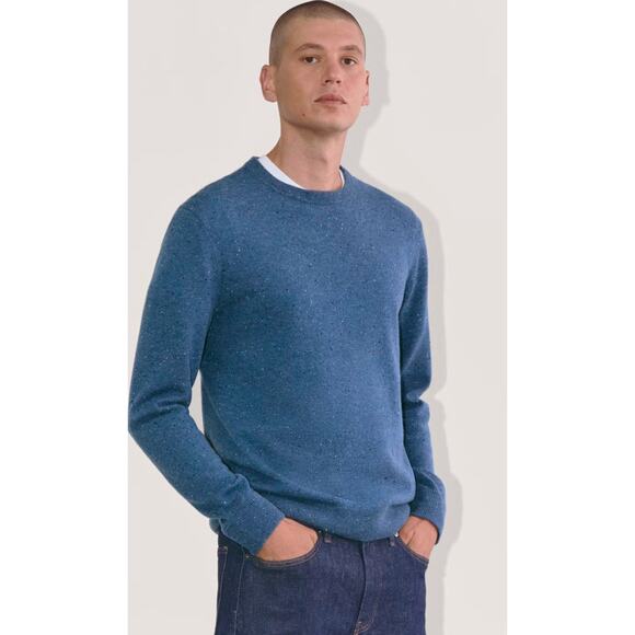 Everlane Men’s M The Cashmere Crew sweater Blue-Gray Knit Long Sleeve Pullover - Picture 1 of 7